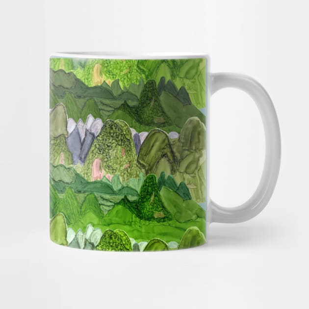 Green Mountains Pattern by MitaDreamDesign